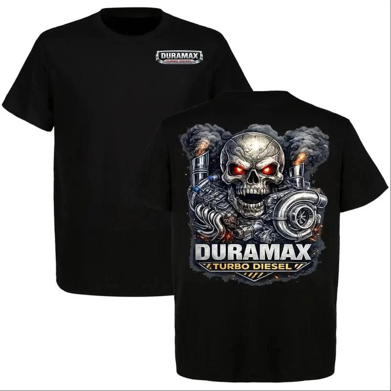 Duramax Turbo Diesel T-Shirt Skull Engine Graphic Tee Chevy Diesel Truck Lover S