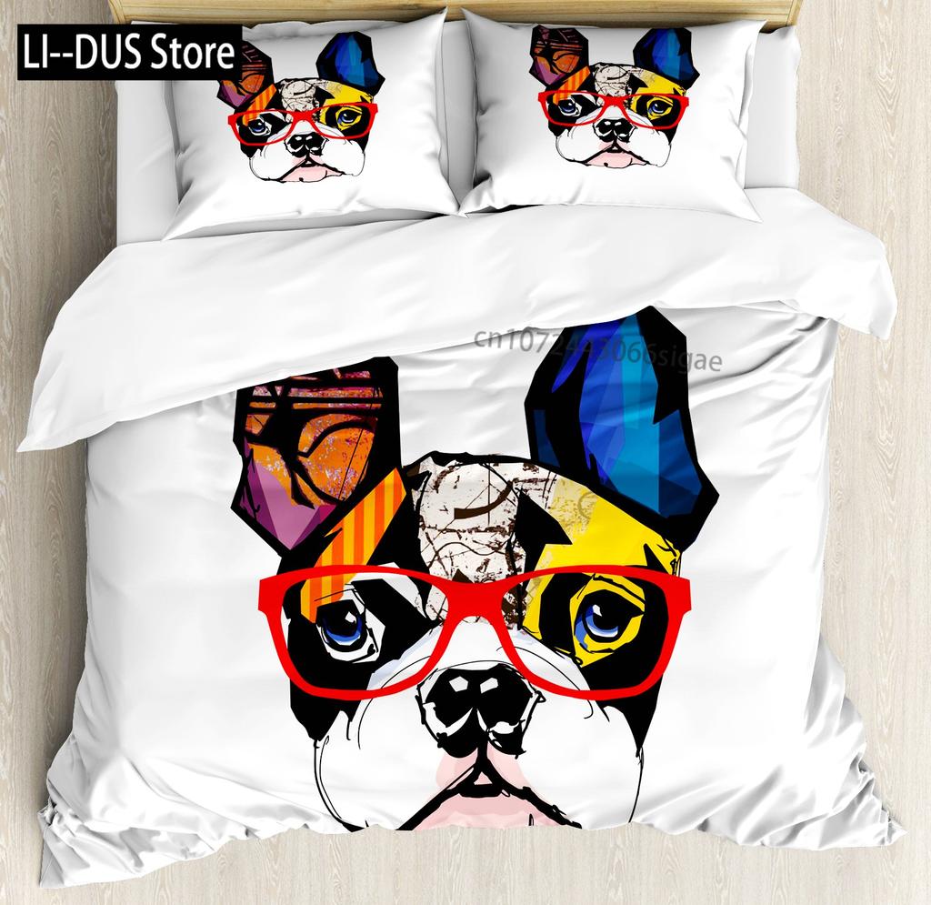 Labrador Duvet Cover Set Hand Drawn Sketch Welsh Corgi Decorative 3 Piece Bedding Set With 2 Pillow Shams Queen King Full Size