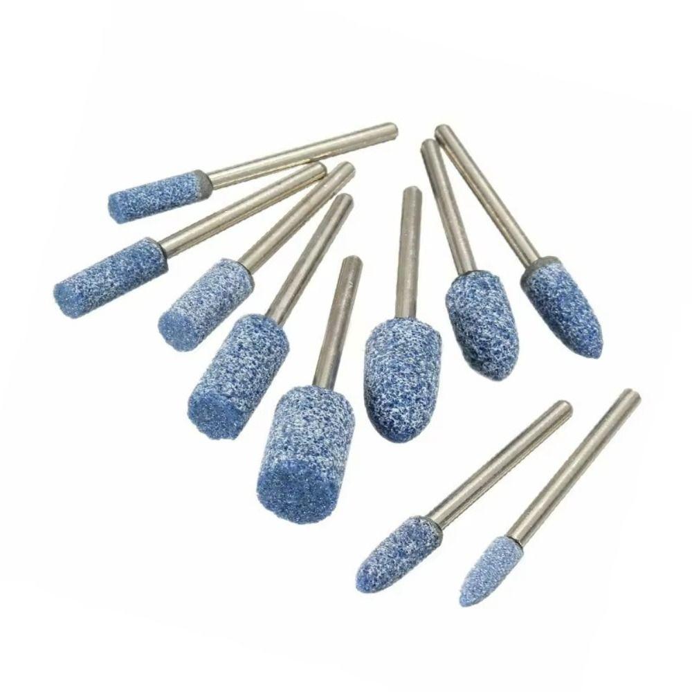 10Pcs 4-10mm Polishing Head Wheel Head Blue Electric Grinding Stone Wheel Abrasive Mounted Stone Dremel Accessories