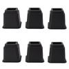 6pcs Bed Risers 5in High Quadrate Trapezoidal Ergonomic Plastic Black Furniture Risers Blocks for