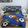 3D Football Duvet Cover Double Queen Full Bedding Set 23pcs Quilt Cover With Zipper Closure King Size Polyester Comforter Cover