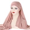 Muslim Women Long Scarf Pull On Ready Wear Instant Hijab Chemo Cap One Piece Amira Head Wrap Turban Femme Shawl Bandanas Scarves