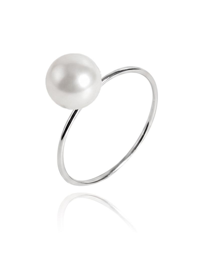Helene Jewelry Кольцо Miss из стерлингового серебра 925 пробы со Swarovski 9 мм и кольцо Серебряная нить (Тип Б)