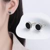 High-quality 925 Sterling Silver Earrings, Indie Black Moon E004 Daily Earrings (Wfgjerp)