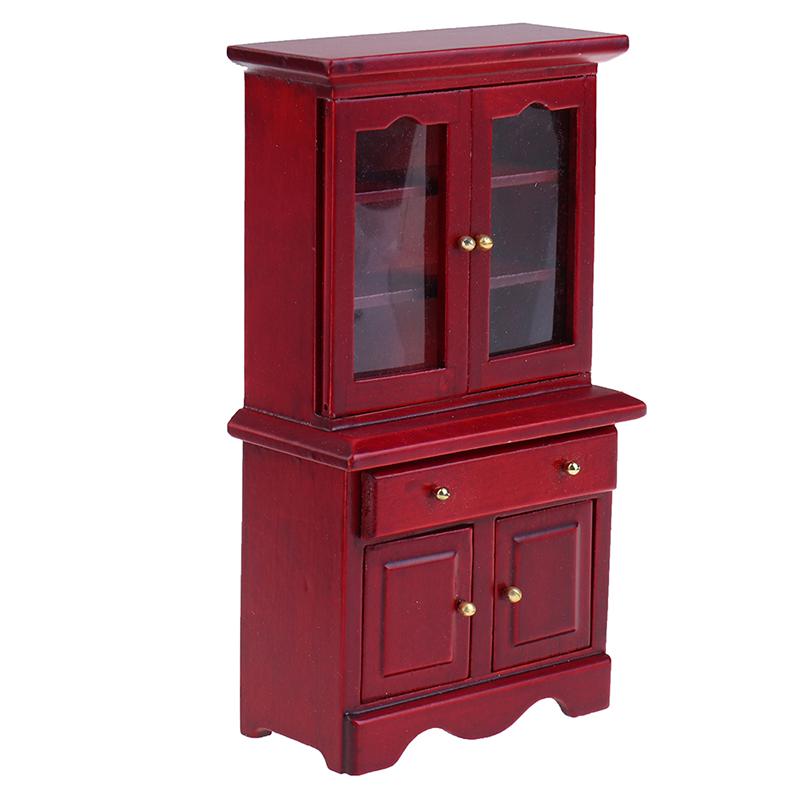 1/12 Многофункциональная Деревянная Мебель Миниатюрная Модель Кукольный Домик Шкаф Книжный Шкаф Игрушка