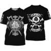 2022 New Men's Fashion T-shirt 3d Printing Viking Tattoo T-shirt Short Sleeve Clothing Unisex Nordic Cosplay Street Clothing
