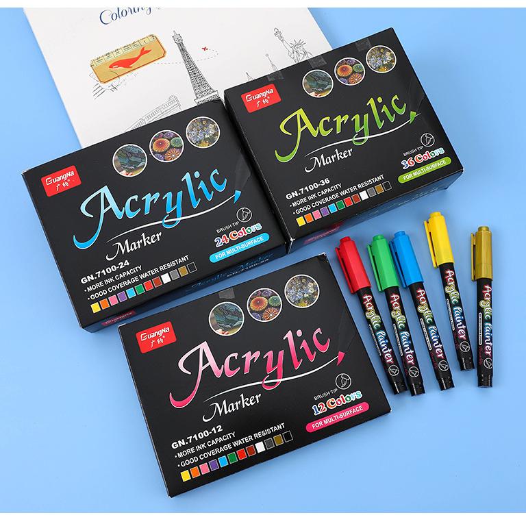 12/24/36 цветов, ручки для акриловых красок, кисть-маркер для наскальной живописи, камня, керамики, стекла, дерева, холста, принадлежности для рукоделия, рукоделия MYY