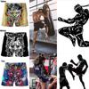 RETRO Vintage Japanese Samurai Mask Ghost Boxing Muay Thai Kickboxing Shorts 3D Print Training Unisex Men Women Quick Dry Fitness Gym Sport Workout