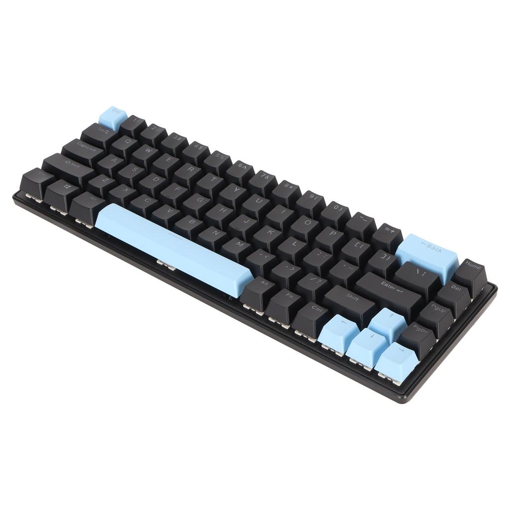 Игровая клавиатура USB 68 клавиш Синие переключатели N-key rollover 10 режимов RGB-подсветки Проводная клавиатура для настольного ПК, ноутбука Черный Синий