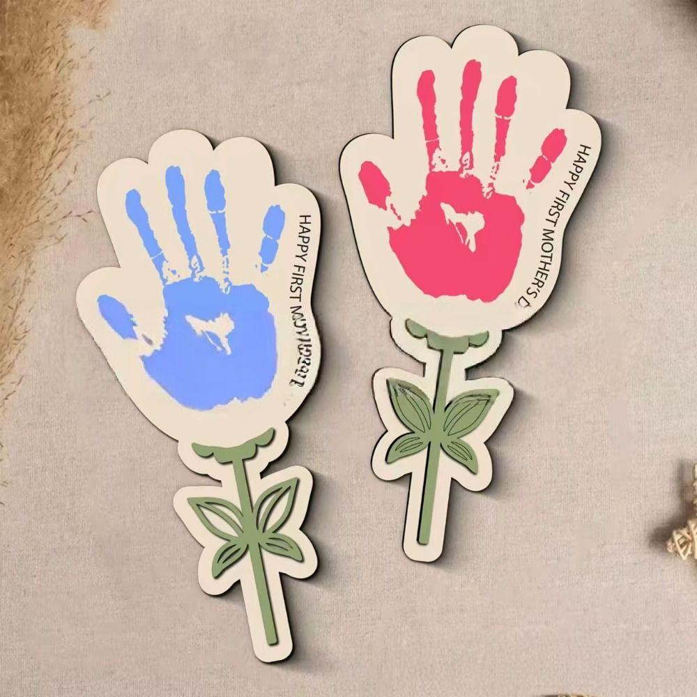 Decoration Mother's Day Plaque Hand Painted Wooden Flower Craft  Kids DIY Painting