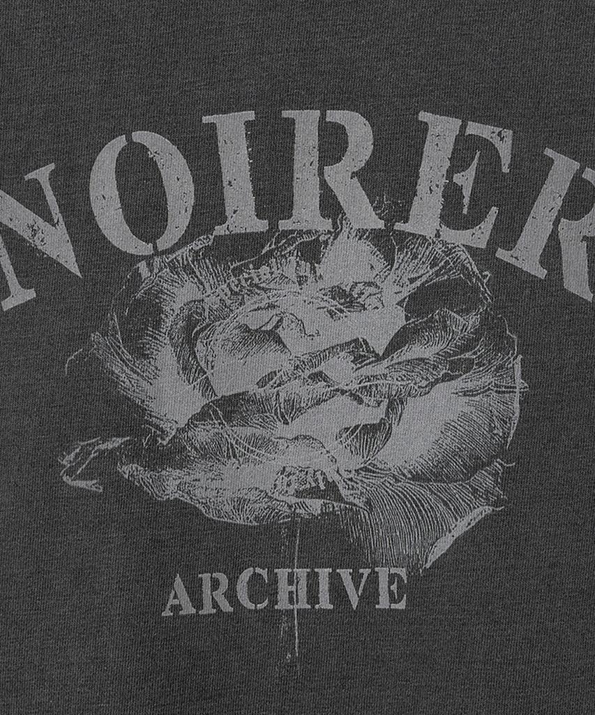 Crop-футболка NOIRER FOR WOMAN с архивным принтом (Серый)