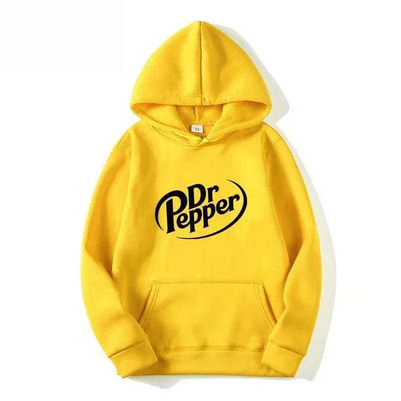 Осенние теплые худи с принтом букв Dr Pepper уличная мужская мода флисовые свитшоты повседневные унисекс пуловеры модные тре