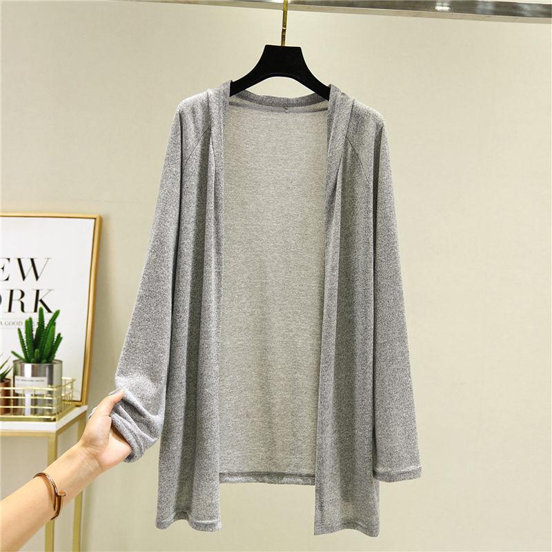 Fashionable Sun Protection Clothing Knitted Cardigan Women's Long Sleeved Jacket Loose and Versatile Plus Size for Spring and Autumn Fashion Show