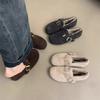 Литературные и ретро круглоголовые Birkenstocks женские бархатные ленивые однопедальные теплые пушистые хлопковые туфли лоферы