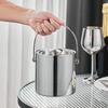 Stainless Steel Ice Bucket with Lid Double-Wall Insulated Wine Champagne Cooler 1.4/2/3L Large Capacity Rust-Proof Barrel for Bars Hotels Parties