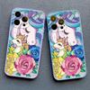 Мультяшный чехол с единорогом для iPhone 12 13 Pro Max Mini XR XS X 8 7 Plus Задняя крышка для iPhone 11 14 Pro Max Ударопрочные корпуса