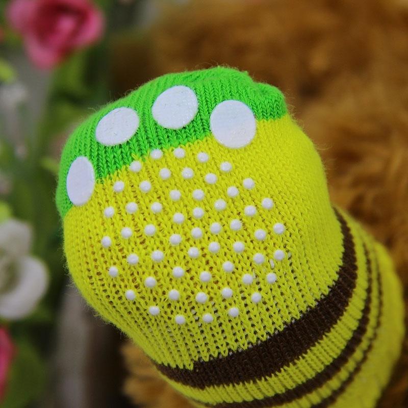 1 пара хлопковых зимних теплых носков, противоскользящие, красивой вязки для домашних собак