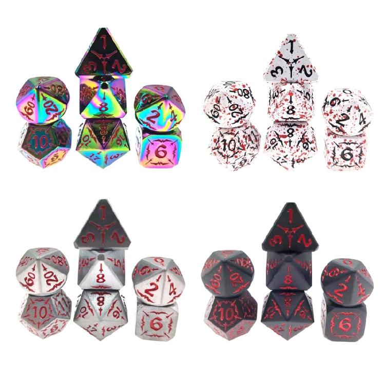 7Pcs Digital Number Multi-faceted For Kid/Adult Toys/Games Zinc Alloy Dice