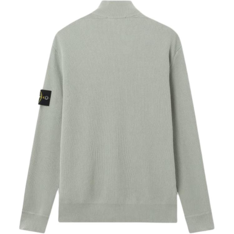 STONE ISLAND Коллекция Весна-Лето SS26 Свитер крупной вязки с воротником-стойкой и двойной молнией Винтажный Повседневный Унисекс свитер L1S155100126S00D8-V0055