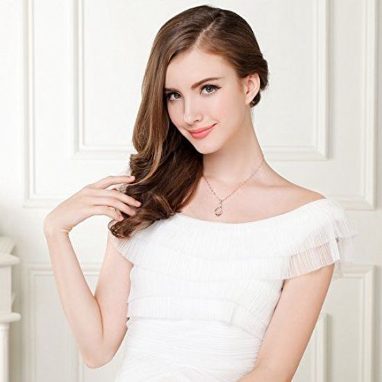 Shining Diva Fashion Rose Gold Crystal Стильный кулон Ожерелье для женщин