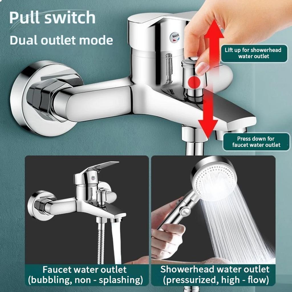 Bathroom Pressurized Shower Faucet Mixer Valve Cold and Hot Water Tap for Bathtub Anti-Leak Design Durable Bathroom Tap