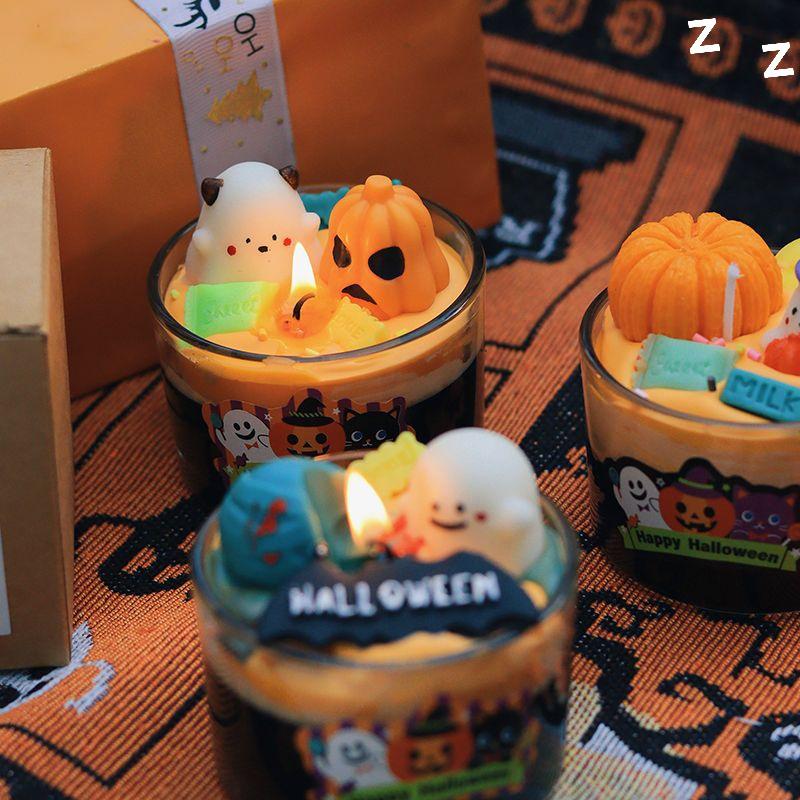 Хэллоуин Привидение Тыква Ароматическая Свеча Украшение для Праздничной Атмосферы
