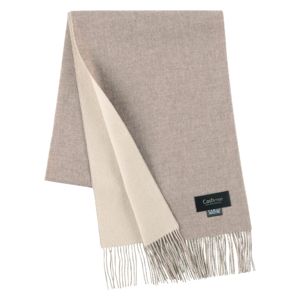 Supreme Quality Cashmere Reversible Cashmere Scarf Fine Count Elegant Unisex Beige X Beige [Cashmee] Rv30-26s 100% Women's Men's (S (D8660))