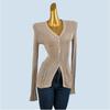 High-Grade Spring and Summer Young Style Single-Breasted Knit Cardigan Slim Fit Slimming Lazy V-neck Hollow Fashionable Top Women