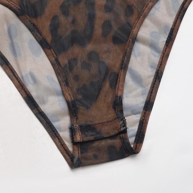 YYFS Женские модные повседневные боди с леопардовым принтом весна-осень с длинным рукавом и V-образным вырезом