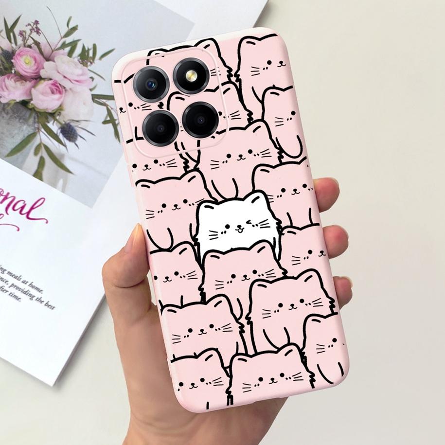 For Cover Honor X8 Phone Case TFY-LX1 TFY-LX2 TFY-LX3 Bumper Popular Flower Cats Soft Cover For Honor 70 Lite X6 X6s X8 5G Funda
