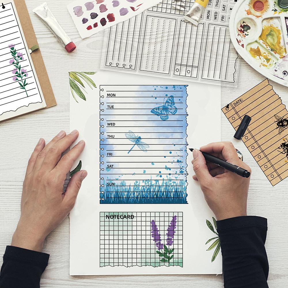 PVC Plastic Stamps for DIY Scrapbooking Photo Album Decorative Cards Making Stamp Sheets Label Pattern 16x11x0.3cm