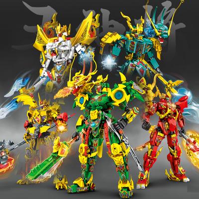 Детский интеллектуальный робот-единорог Senbao Building Block Compatible Deformation Mecha Assembly Model.