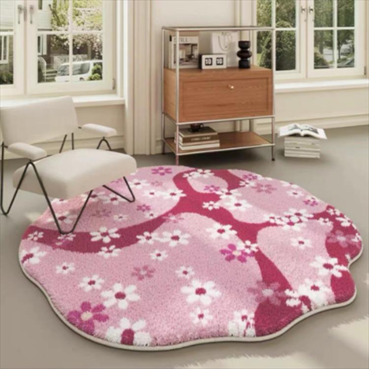 Circular Living Room Flower Shaped Carpet Bedroom Bedside Sofa Coffee Table Computer Chair Anti Slip and Wear-resistant