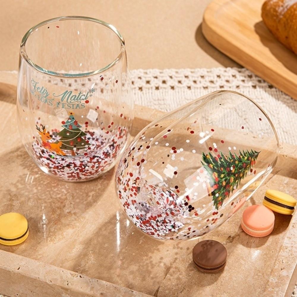 Transparent Coffee Milk Mug Tea Espresso Cup Heat-resistant Christmas Gift Holiday Table Decor