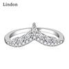 Lindon Classic Copper Alloy Zircon Ring Ladies Jewelry Wedding Promise Party Gift