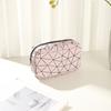 Women Makeup Bag Cosmetic Organizer Geometric Design Waterproof Stain-Resistant Large Capacity Zipper Closure Storage Pouch
