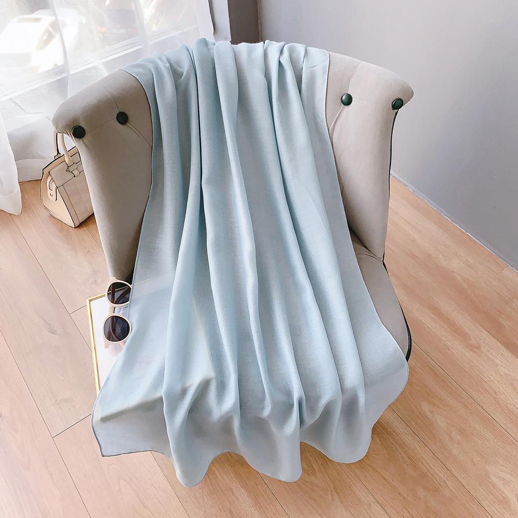 Women's Spring and Summer Literary Korean Version Long Solid Color Shawl Thin Versatile Neck Protection Scarf Air-conditioned Exterior