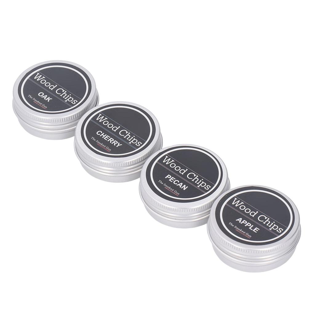 Древесная щепа для коптильни Cocktail Smoker 4 вкуса Натуральная древесная щепа, включая вишню, яблоко, пекан, дуб для