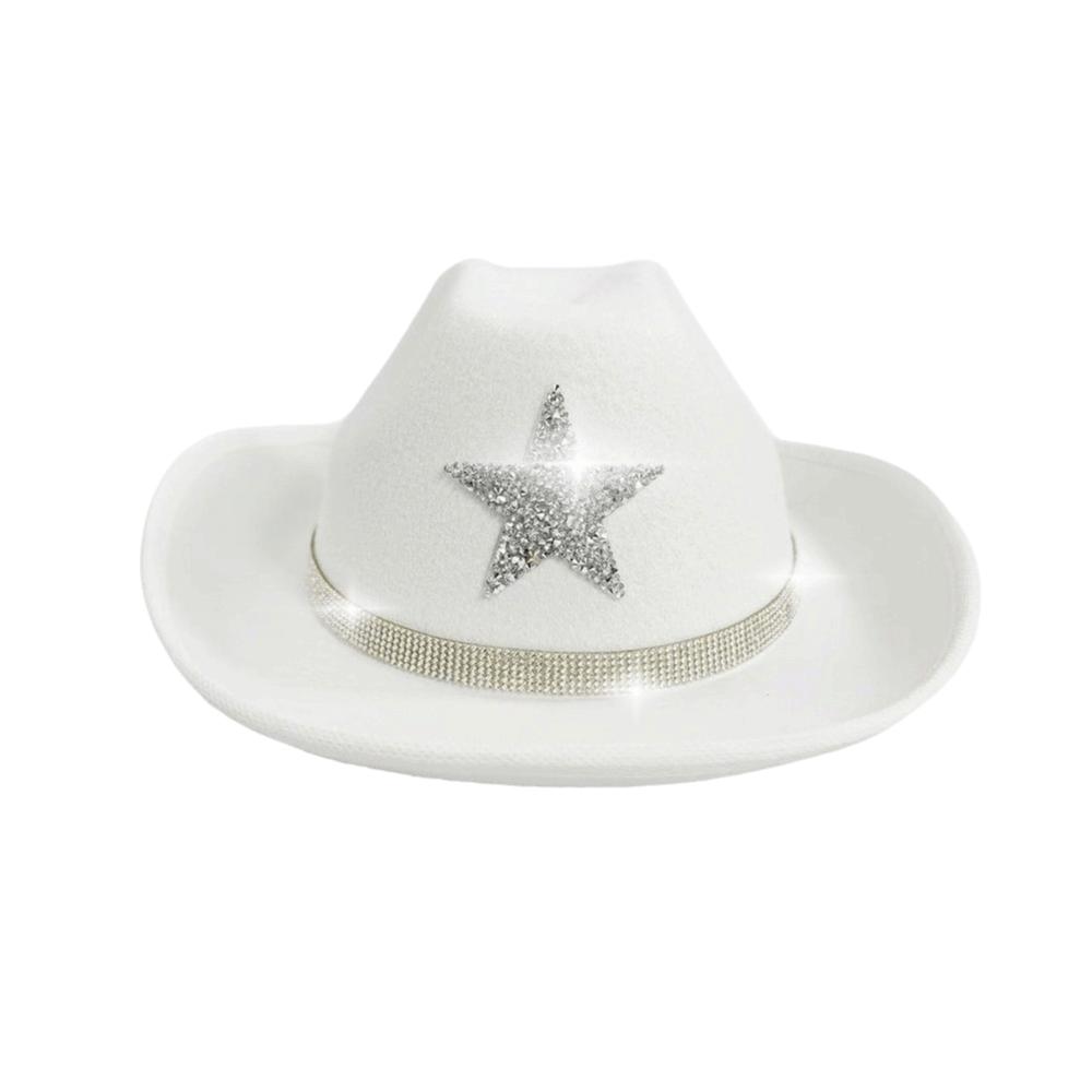 Rhinestone Summer Sun Hat Sparkling Kids Bucket Hat Cool Western Cowboy Hat  Dress-Up