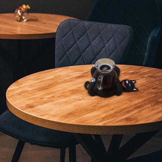 Подставки под стаканы с кошками в виде 3D-принтеров Креативная подставка под стакан с котом для кофе и чая Забавные животные Подставка для чашки Защита стола Подарки для любителей домашних животных