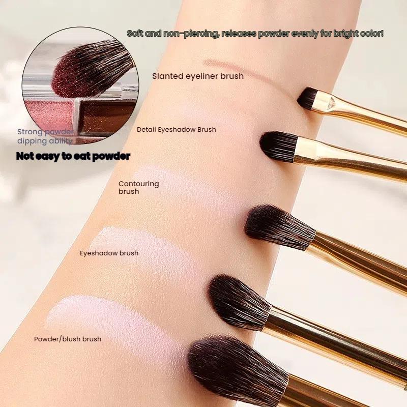 15-Piece Makeup Brush Set, Eyeshadow and Highlighter Brushes, Complete Kit for Beginners, Ultra-Soft Non-Absorbent