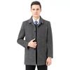 Middle-aged Men's Double-sided Cashmere Coat, Mid-length Autumn and Winter Goose Feather Thick Daddy Woolen Coat