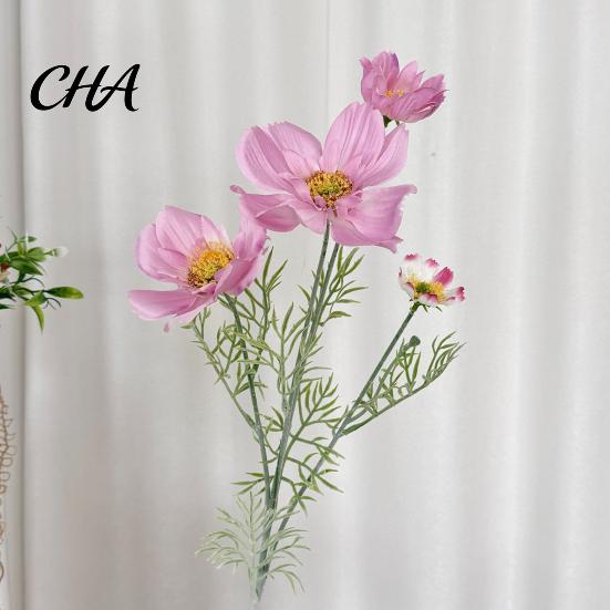 Artificial Floral Arrangements for Wedding 33" Tall Cosmos Flowers Vases, Fake Silk Daisy Branches with Elegant Decor Bedroom Realistic Flocked