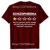 Schizophrenia One Star Rating Funny Awareness T-shirts Men Women's Fashion Casual Tshirt 100% Cotton Loose Oversized T Shirt