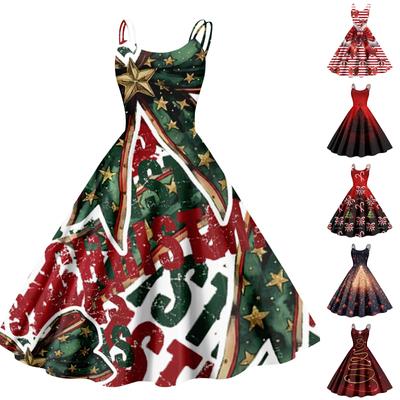 Рождественская женская повседневная модная юбка с цветочным принтом в стиле панк-ретро с открытыми плечами