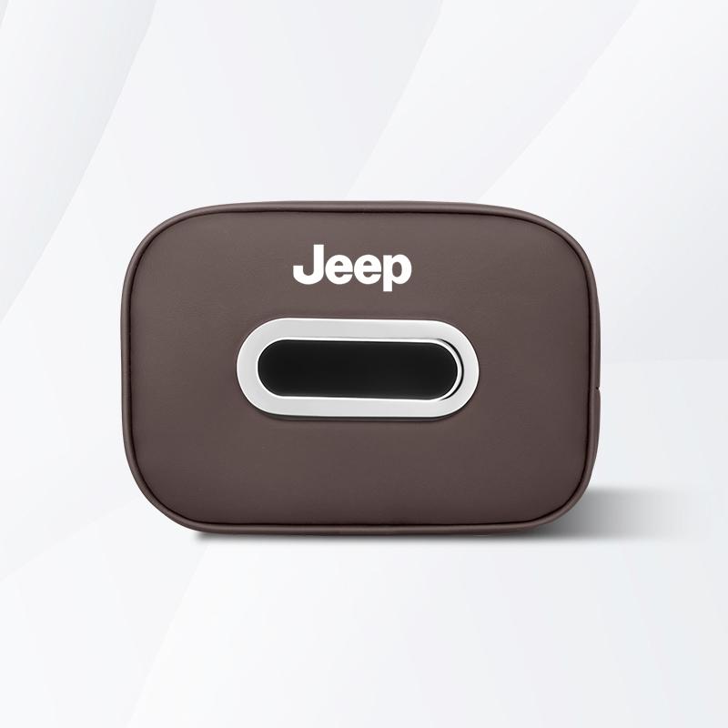Leather Car Tissue Box Hanging Vehicle Storage Bag For Jeep Wrangler JL Renegade Grand Compass Gladiator Cherokee Patriot Willys AJQ1