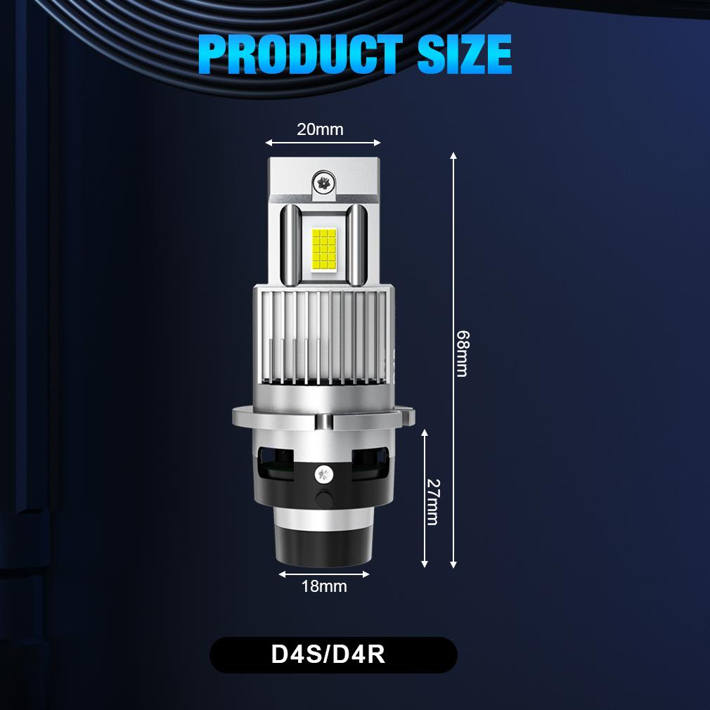 2Pcs D2S D4S 1:1 Led Headlights HID Kit Xenon LED Bulbs Retrofit 150W 65000LM D2R D4R Car Lamp Auto Light Two Sided Extra Large CSP Chip Canbus 6500K