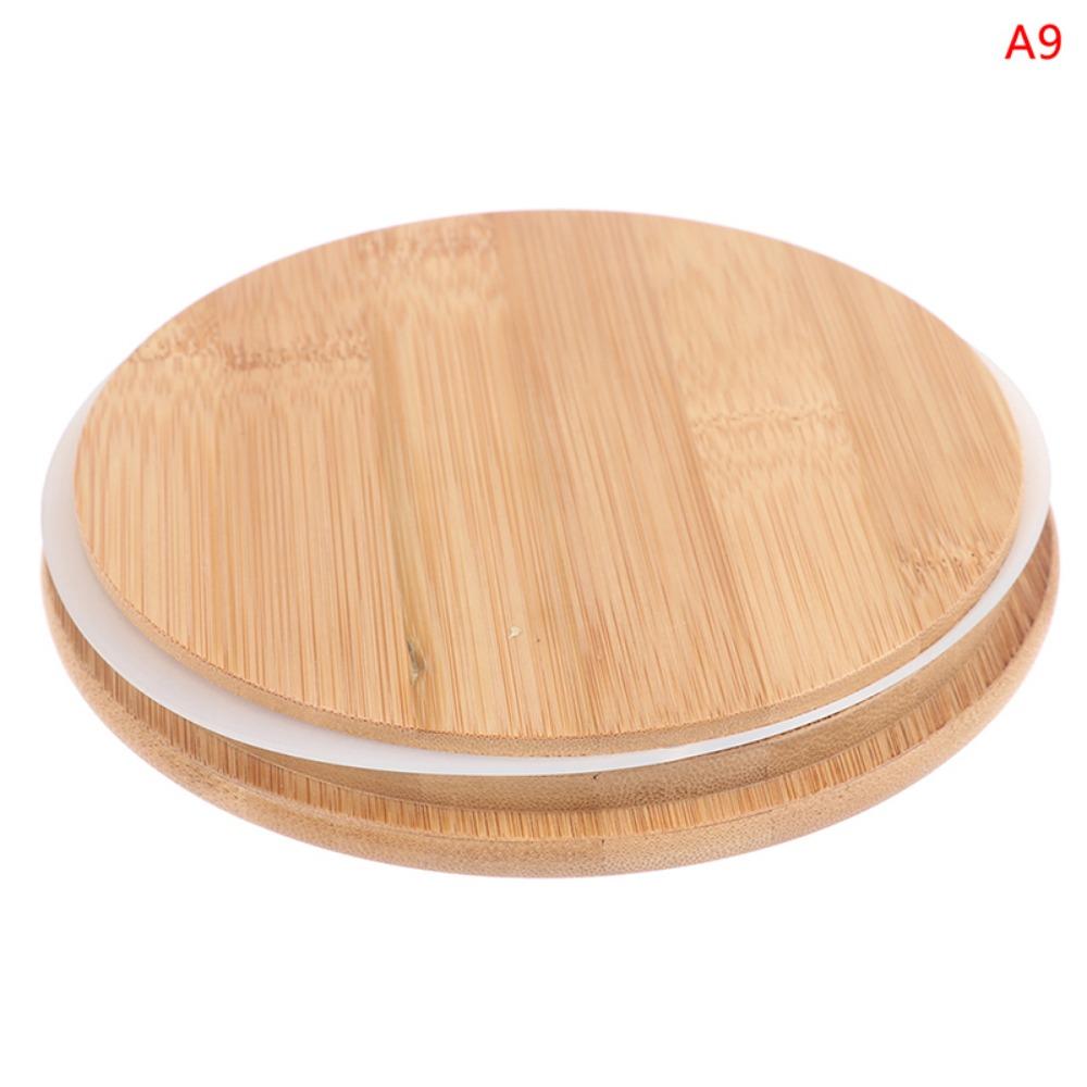 Reusable Bamboo Lids Non Leakage Jar Canning Caps Portable Wooden Covers Drinking Jar Supplies