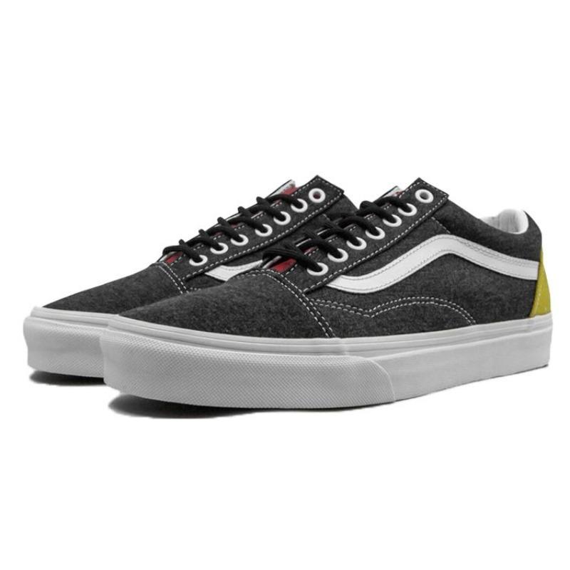 Vans Ретро Универсальные Повседневные Низкие Унисекс Кеды для Скейтбординга Черный Серый Желтый Цветовой Блок VN0A4U3BWK7