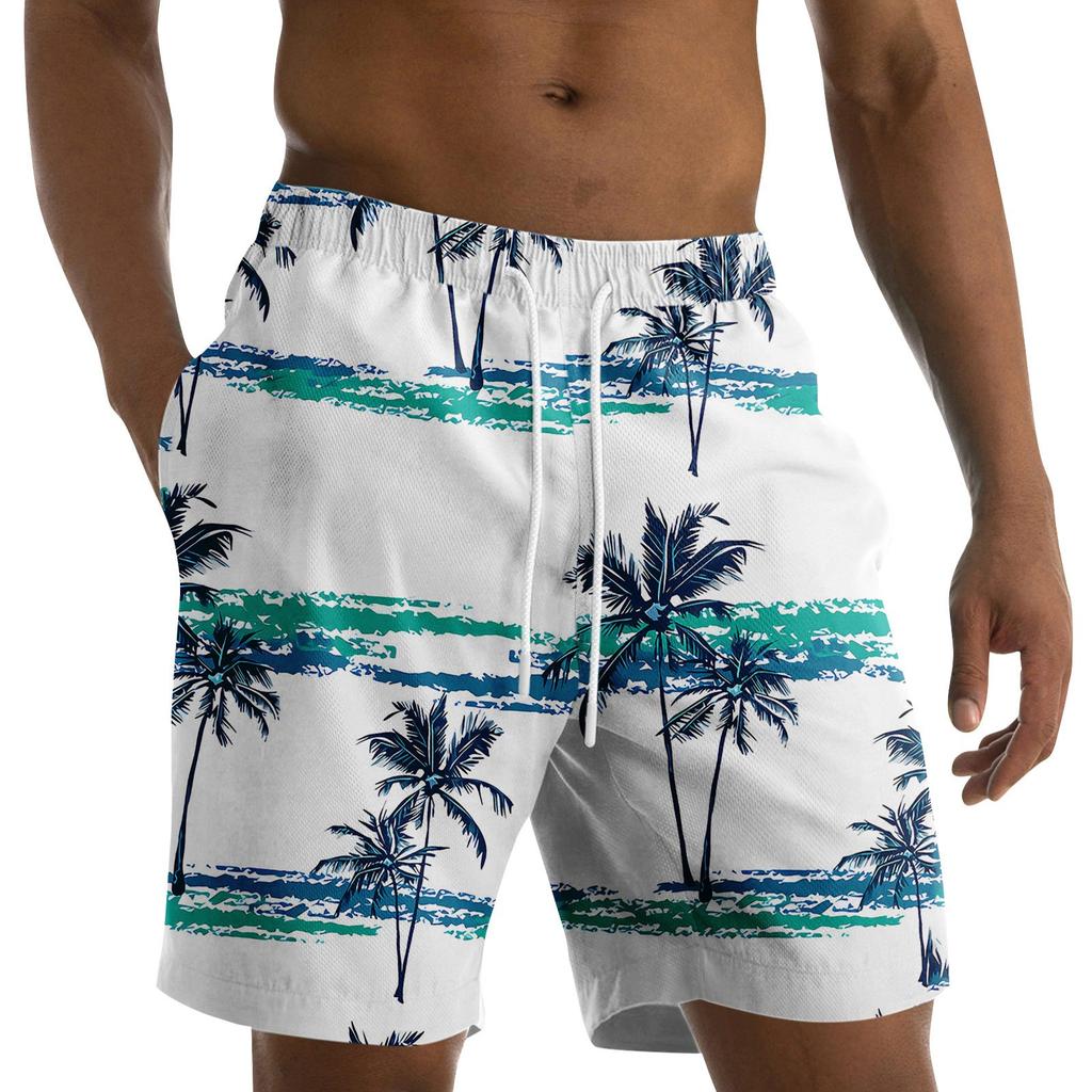 Men's Fashion Printed Strapped Hawaiian Beach Fit Sport Casual Shorts Pants